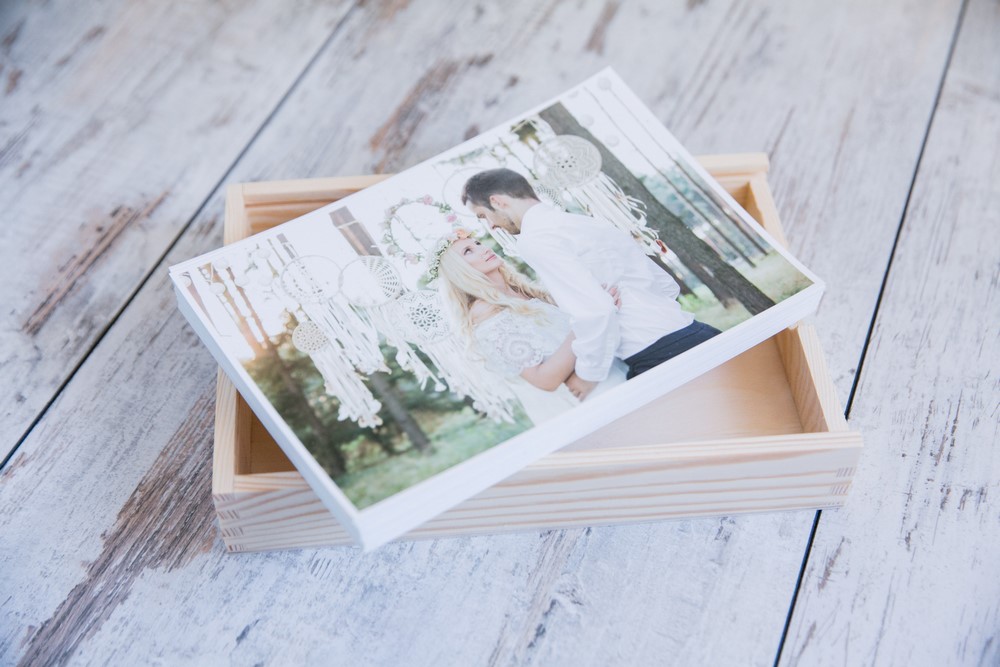 Pudełko Wspomnień - Drewniane Pudełko na zdjęcia ślubne